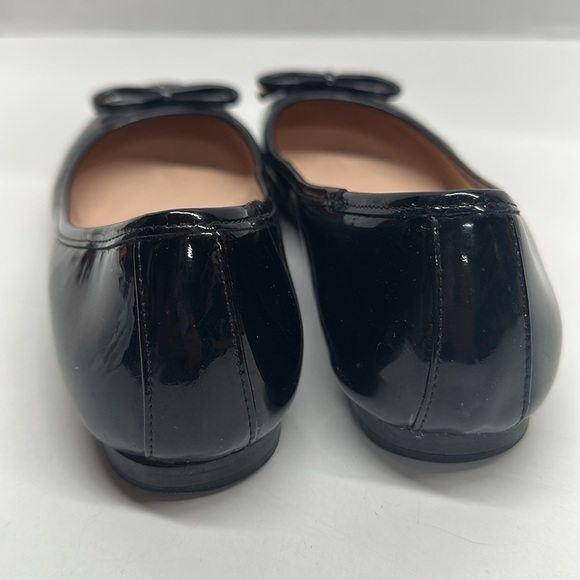 Kate Spade Willa Ballet Flats Shoes Shiny Patent Leather Bow Charm Black Size 7 - Picture 5 of 10